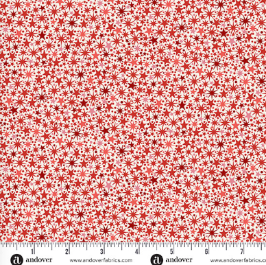 The Nutcracker Twinkle Cream and Red quilting fabric by Makower UK for Andover