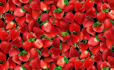 Packed Strawberries novelty quilting fabric by Timeless Treasures