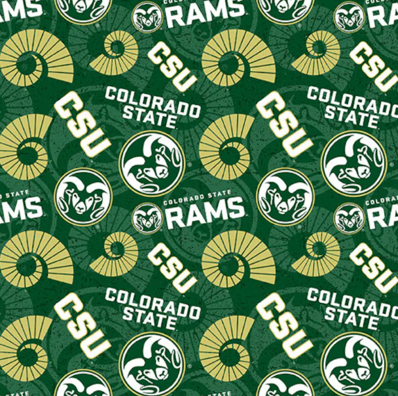 Colorado State Rams collegiate quilting cotton fabric