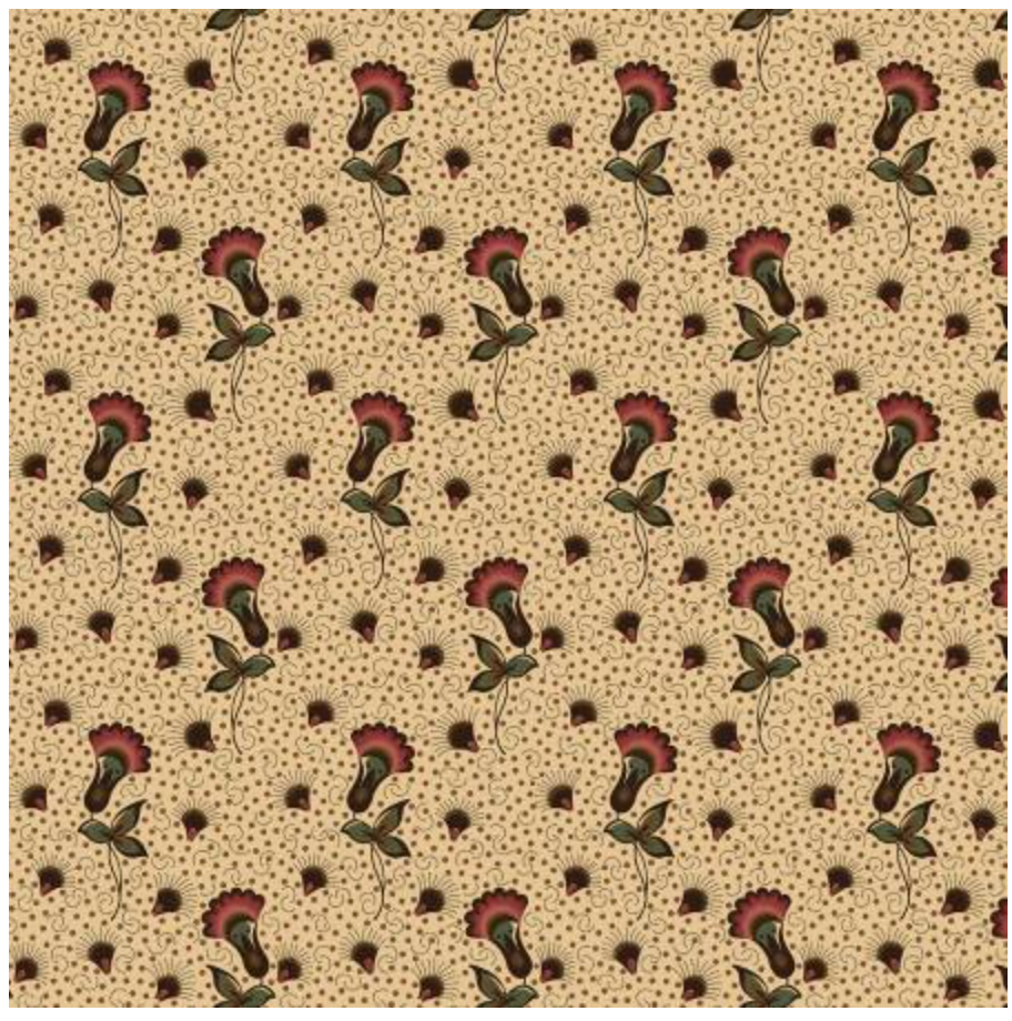 Sturbridge Floral Petites Vanilla Cotton 44"/45" Fabric Per Yard