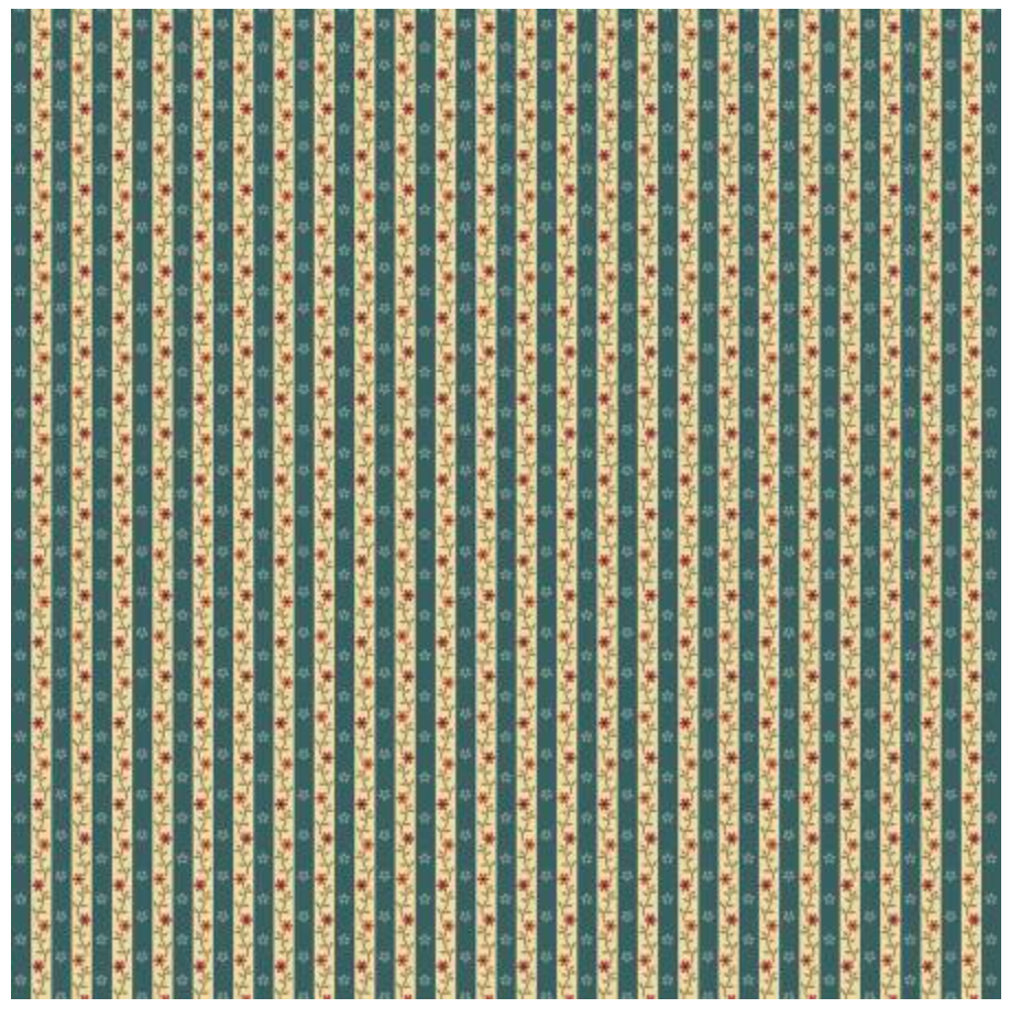 Hearthstone Blue Calico Stripe Cotton 44"/45" Fabric Per Yard