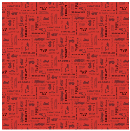 Clothworks Let's Go! Digital Words quilting fabric in Red