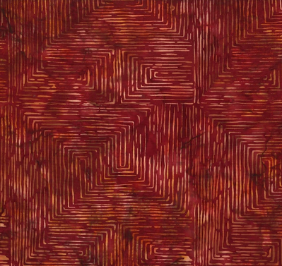 Hoffman Fabrics Lined Geo Batik Paprika W2573-389 quilting fabric — geometric batik in paprika orange