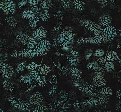 Hoffman Fabrics Forest Edge Batik Nirvana W2568-538 quilting fabric — botanical forest batik