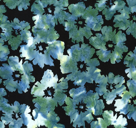 Hoffman Fabrics Seaside Big Floral Batik W2563-484 quilting fabric — oversized floral batik
