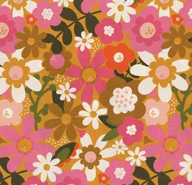 Figo Joyful June Floral Ochre quilting fabric