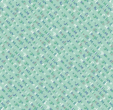 Wilmington Encouraging Diagonal Words Green quilting fabric — uplifting words on green