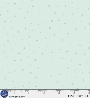 P&B Textiles First Impressions Flannel Baby Teal Stars — stars flannel quilting fabric