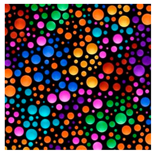 Black/Multi Carnivale Dots Cotton 43"/44" Fabric Per Yard