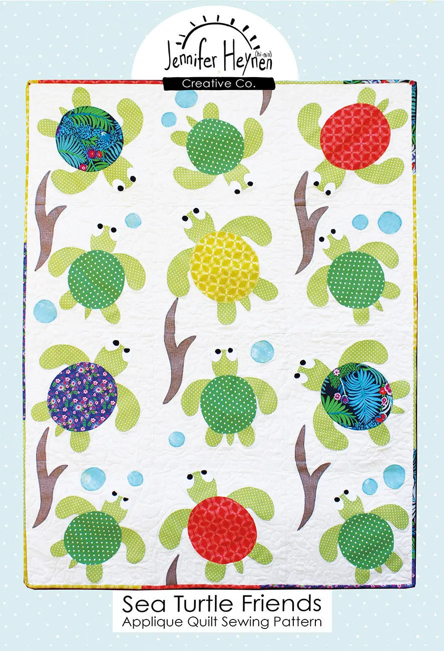 Sea Turtle Friends Applique Quilt - Linda's Electric Quilters