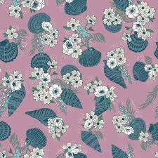 Seashell Serenade - Sea Bouquet - Dusty Pink 44" / 45" Fabric Per Yard The Fabric Company