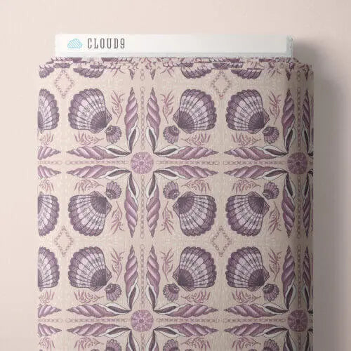 Seashell Serenade - Shell Tile - Beige 44" / 45" Fabric Per Yard The Fabric Company