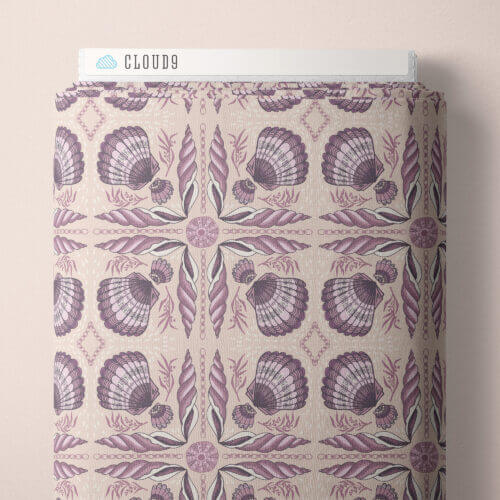 Seashell Serenade - Shell Tile - Beige 44" / 45" Fabric Per Yard