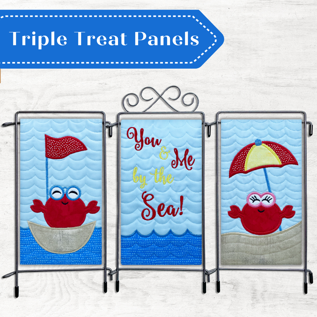 Seaside Sweeties Triple Treat Panels In the Hoop Embroidery Design Collection