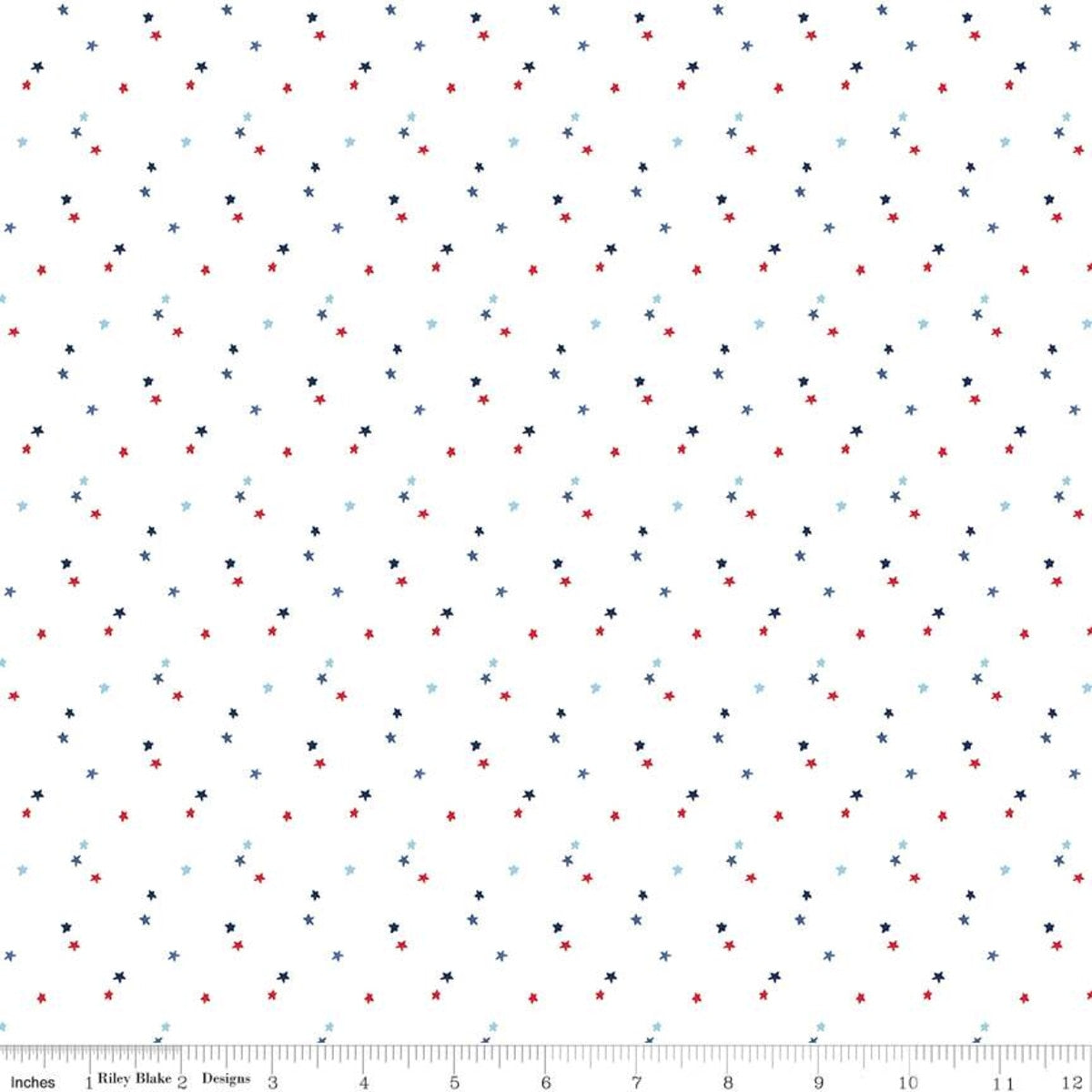 Seasonal Basic Stars White 44"/45" Cotton Fabric Per Yard