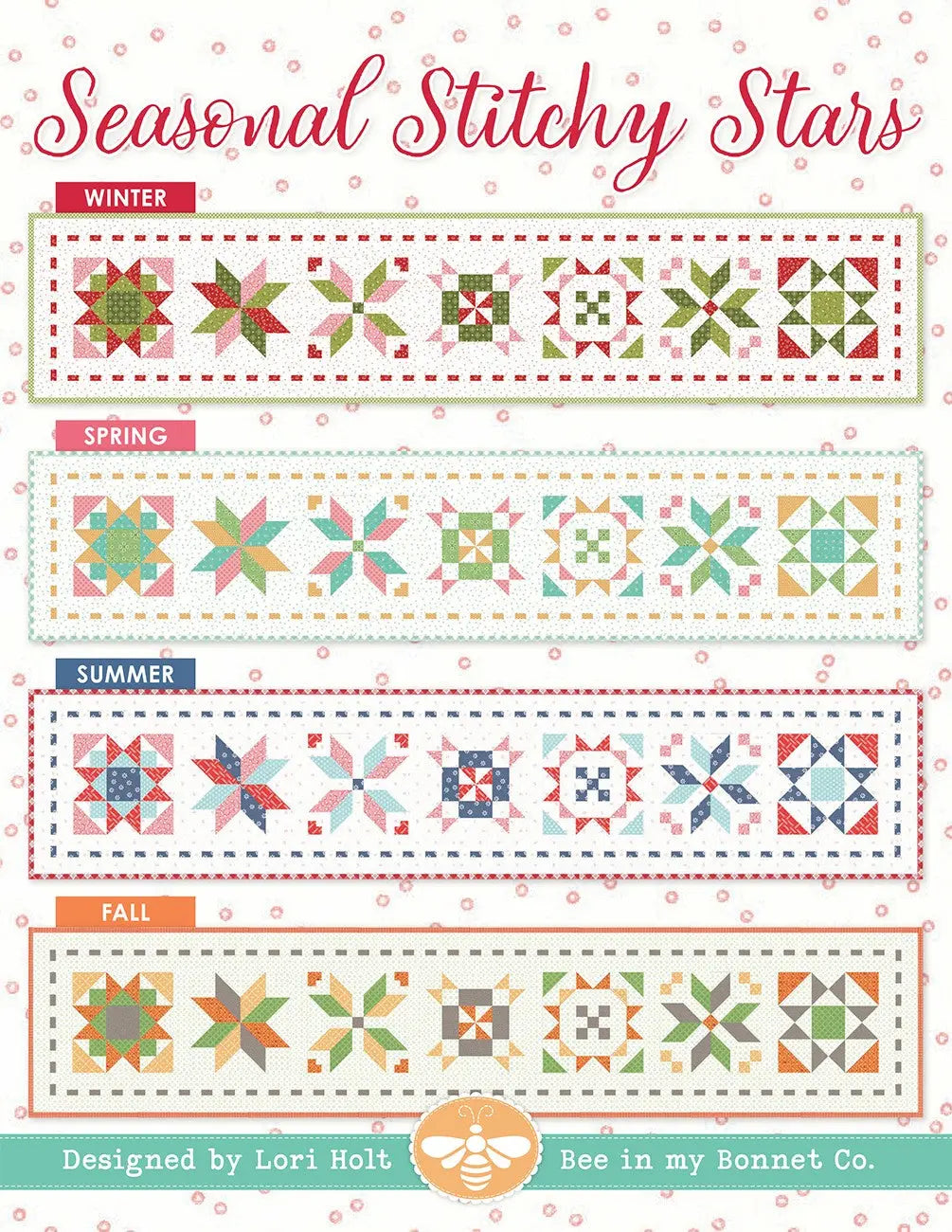 Seasonal Stitchy Stars Tablerunner Pattern - Linda's Electric Quilters