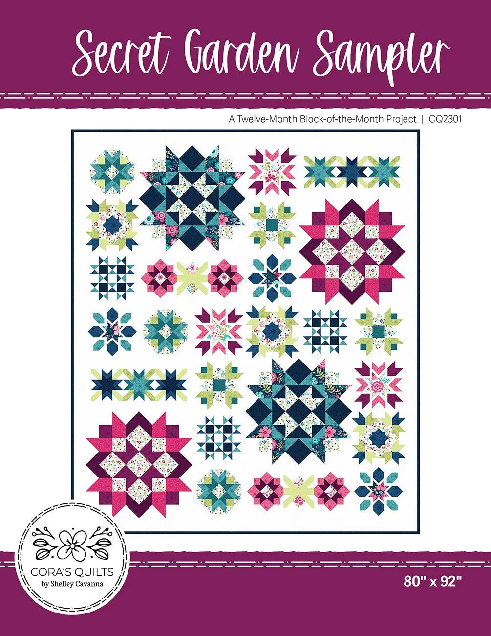 Secret Garden Block-of-the-Month Quilt Pattern - Linda's Electric Quilters