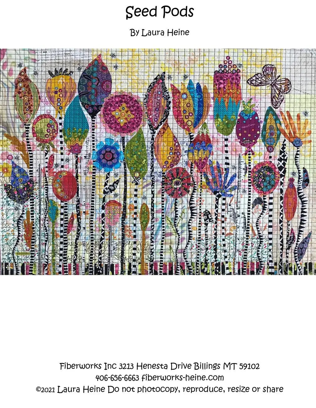 Seed Pods Collage Pattern by Laura Heine - Linda's Electric Quilters