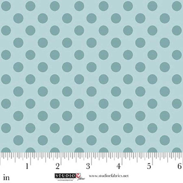 Serene Blue Polka Dot Layla 44"/45" Cotton Fabric per Yard