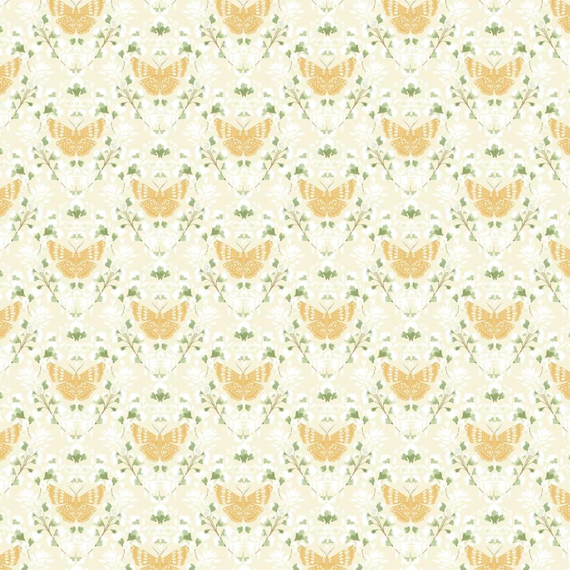 Serenity Blooms - Sacred Flight - Yellow 44" / 45" Fabric Per Yard