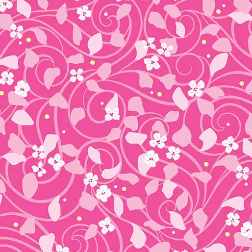 Serenity - Water Lillies - Rose 44" / 45" Fabric Per Yard The Fabric Company