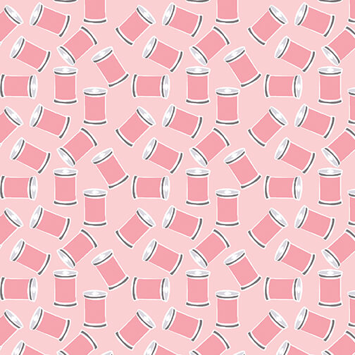 Sew Bloom - Stitch with Love - Light Pink 44" / 45" Fabric Per Yard