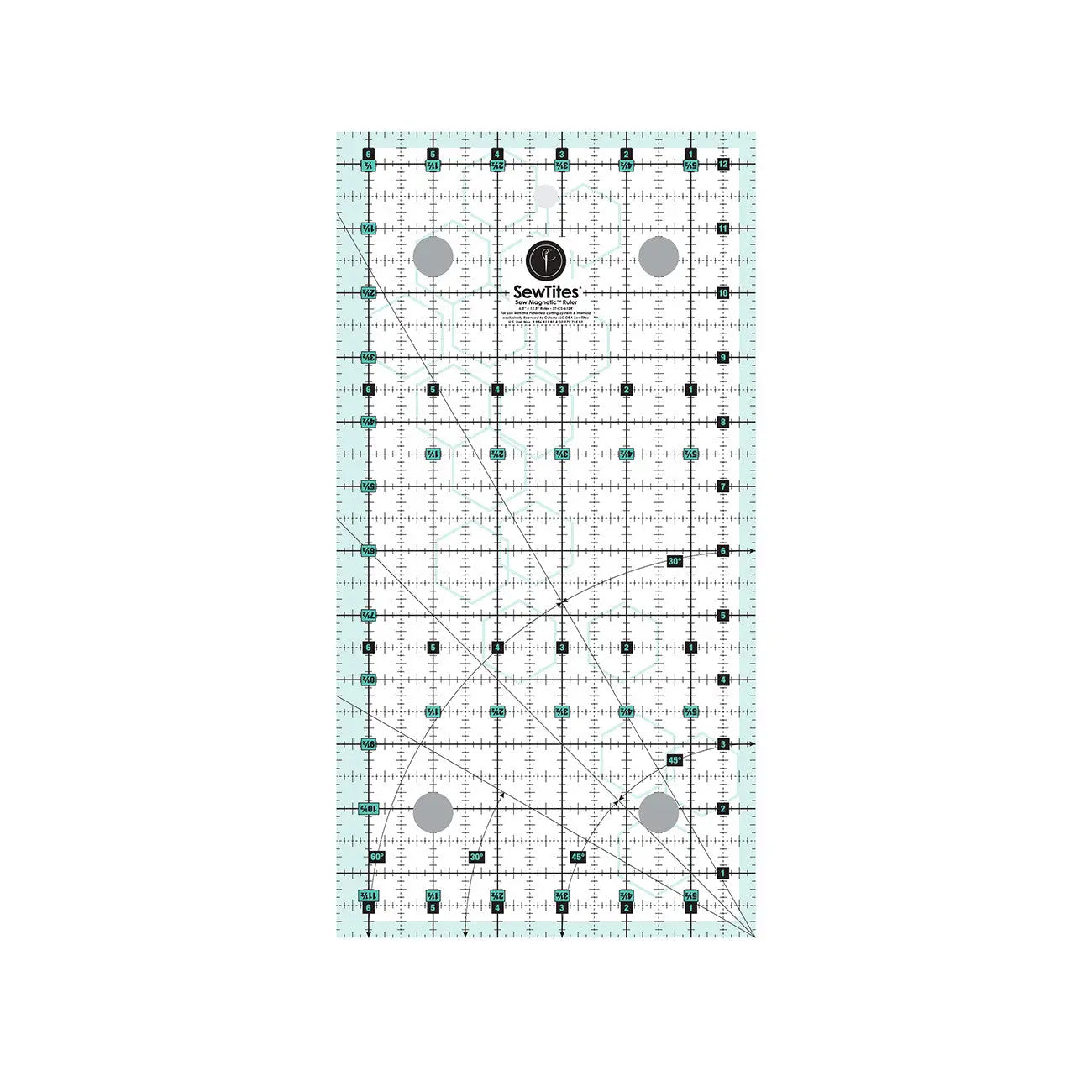 Sew Magnetic 6-1/2in x 12-1/2in Ruler Right Handed