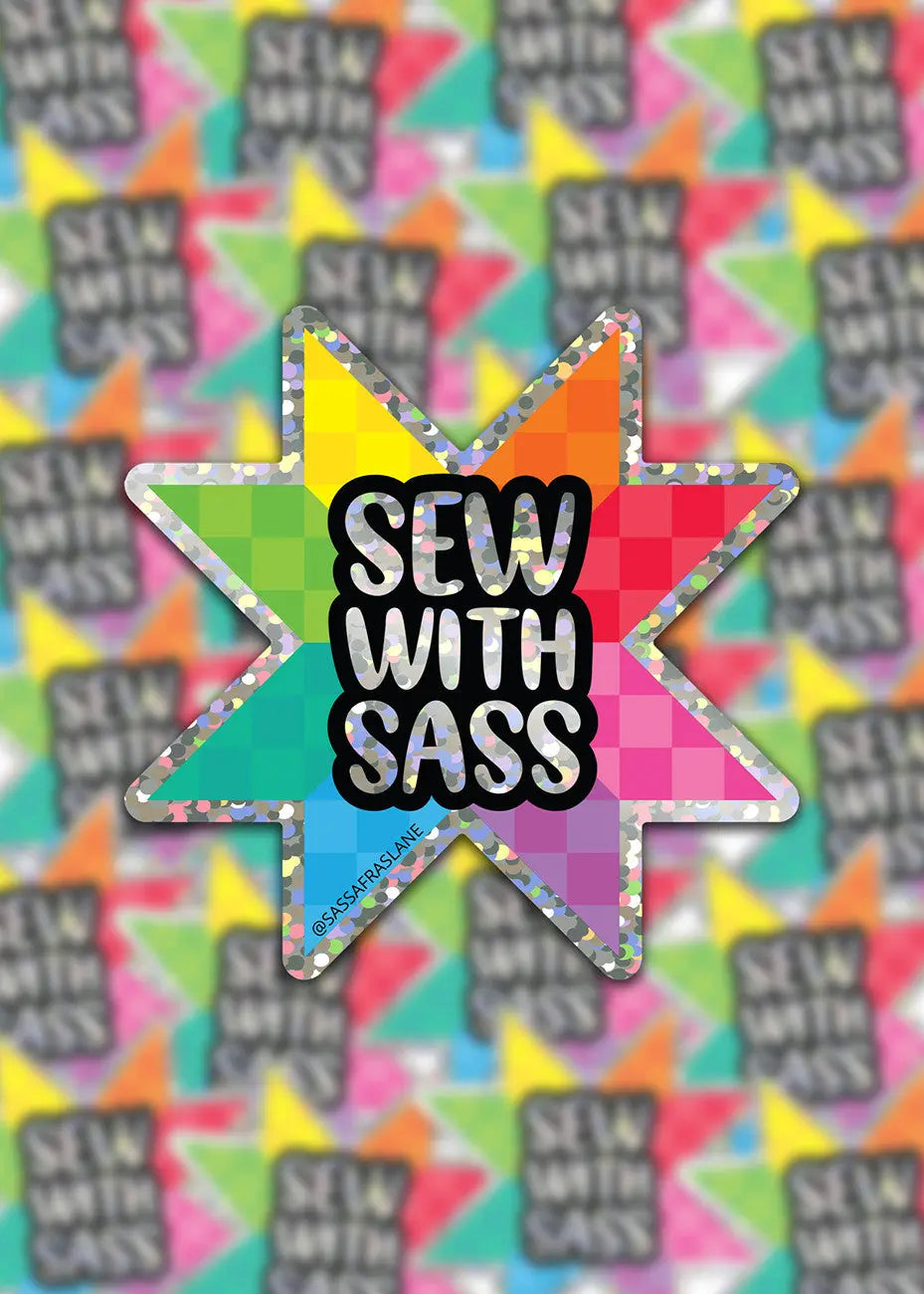 Sew With Sass Glitter Stickers - Linda's Electric Quilters