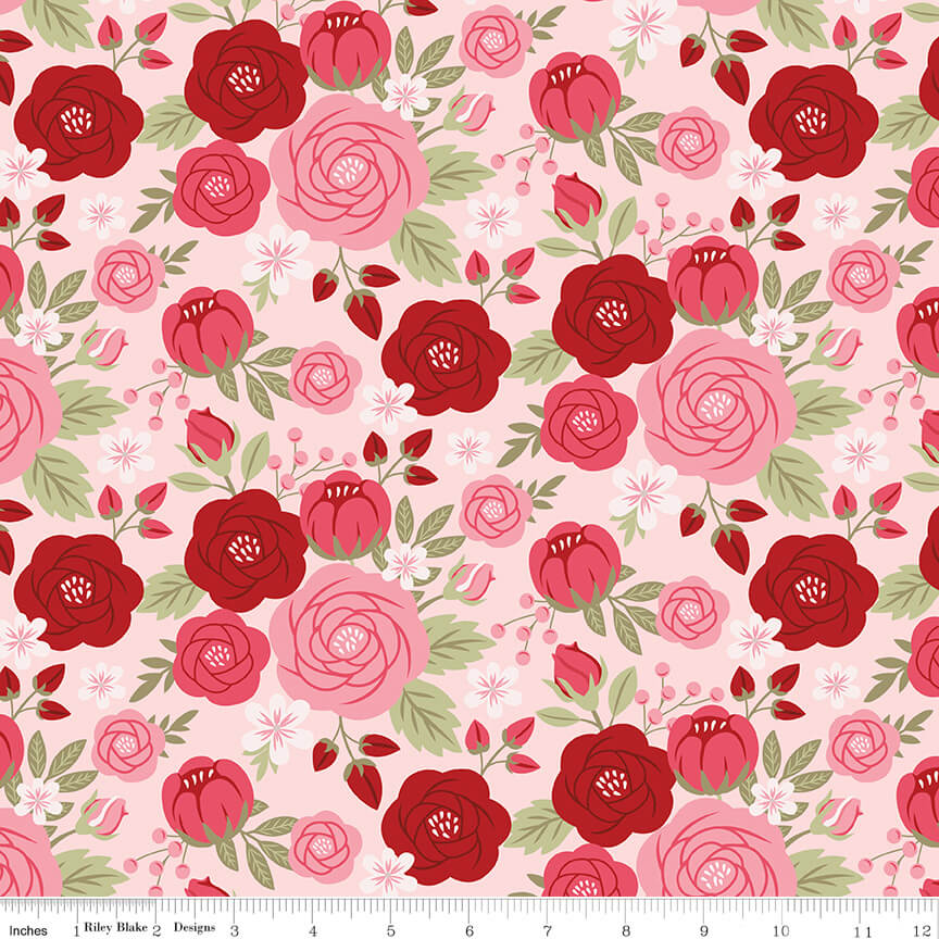 Riley Blake Sew in Love main blush quilting cotton by the yard