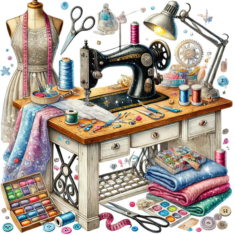 Sewing Scenes Fabric Panel 24 QuiltingFabricPanels