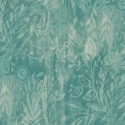 Shadows Light Teal Affinity Cotton 44"/45" Fabric Per Yard Benartex Inc