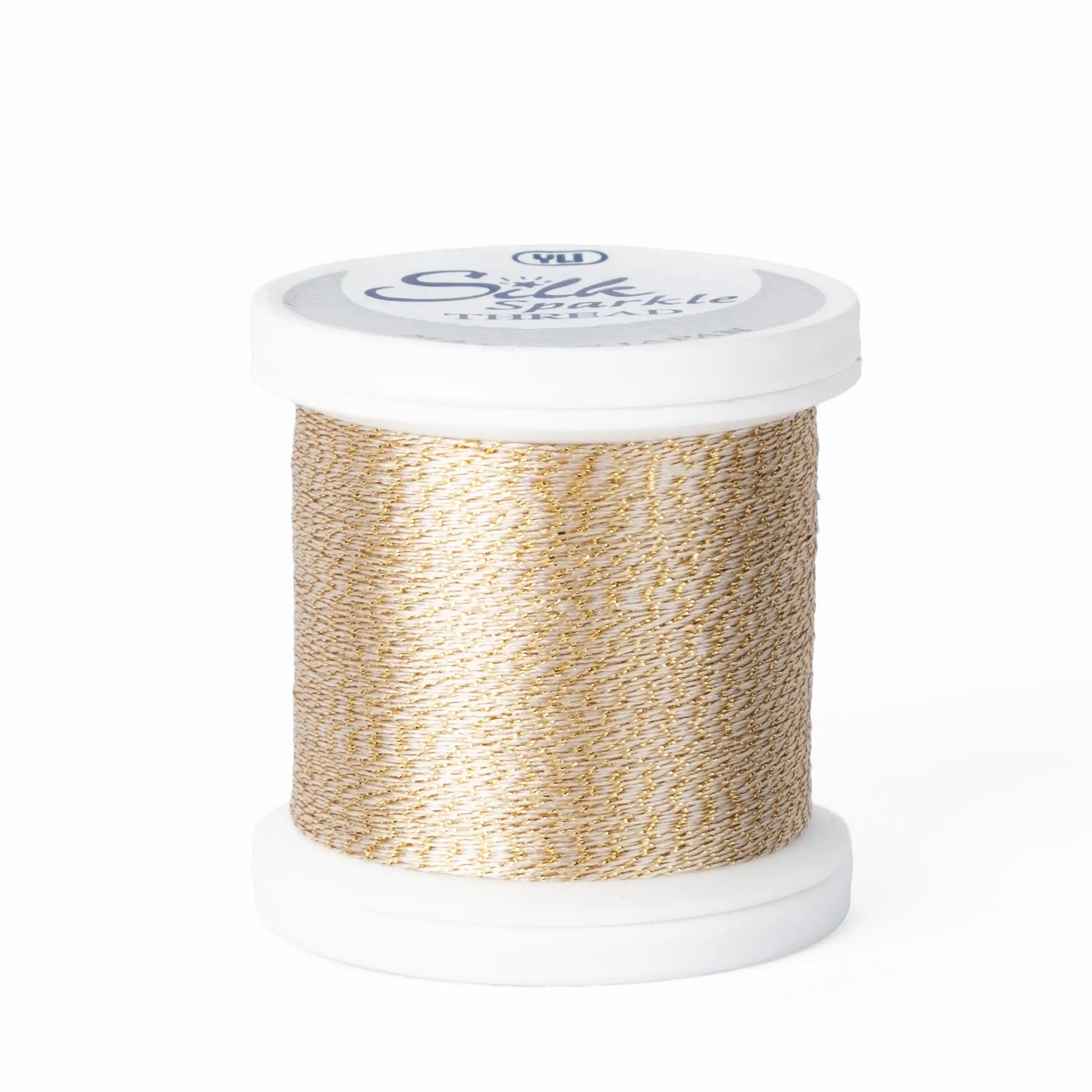 Silk #100 - G12 Light Gold Sparkle Spool YLI Threads