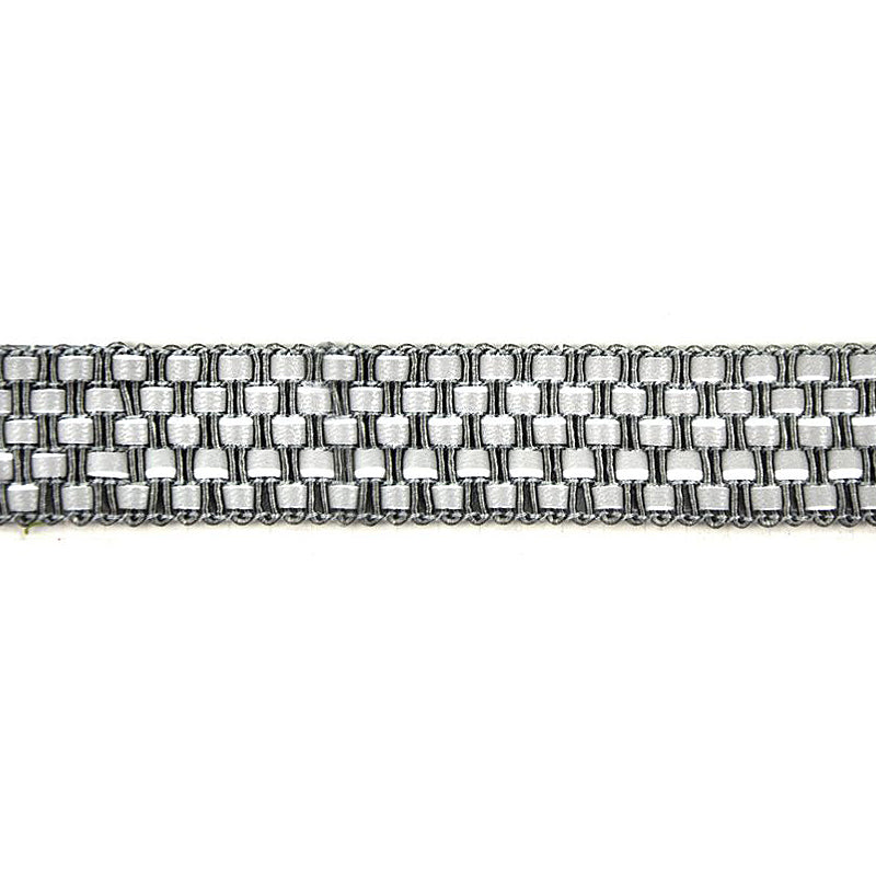 Silver Metallic Basketweave Faux Leather Trim, 1" X 5 Yards – Decorative Upholstery, Craft Braid Trim