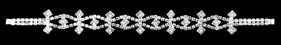 Silver Rhinestone Elastic Headband-BRH-12