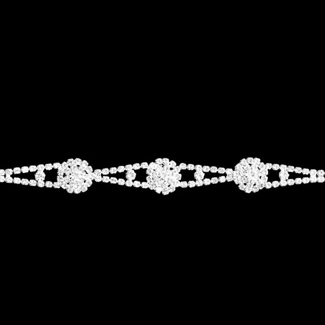 Silver Rhinestone Elastic Headband