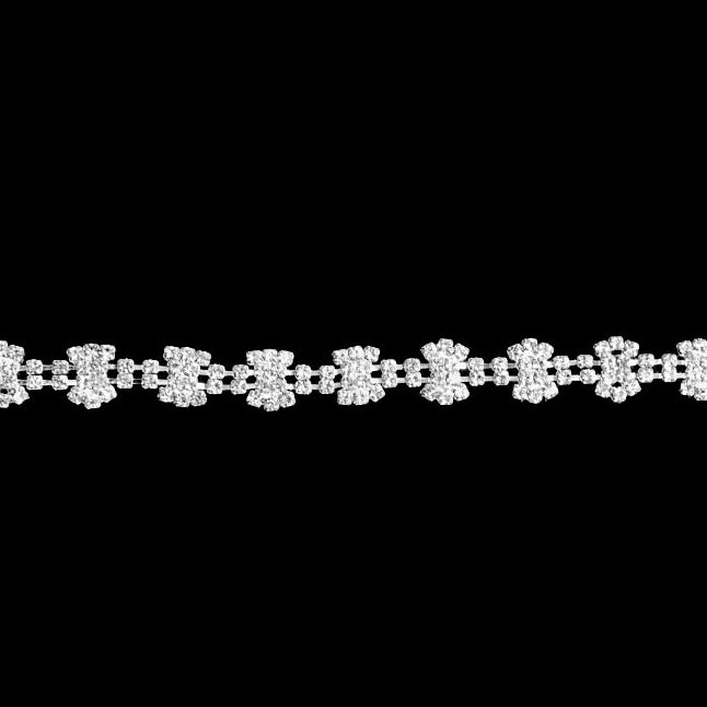 Silver Rhinestone Elastic Headband