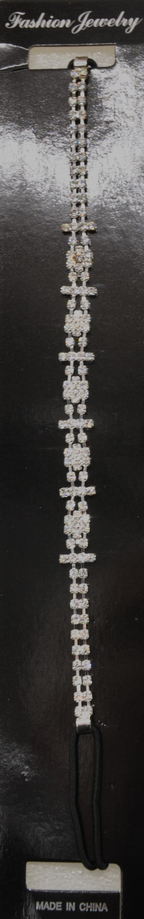 Silver Rhinestone Elastic Headband