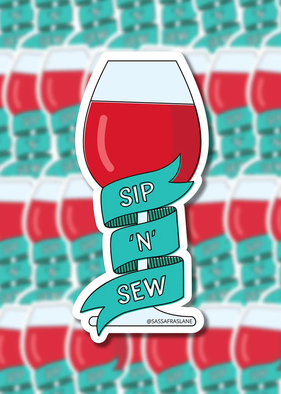 Sip 'n' Sew Wine Stickers - Linda's Electric Quilters