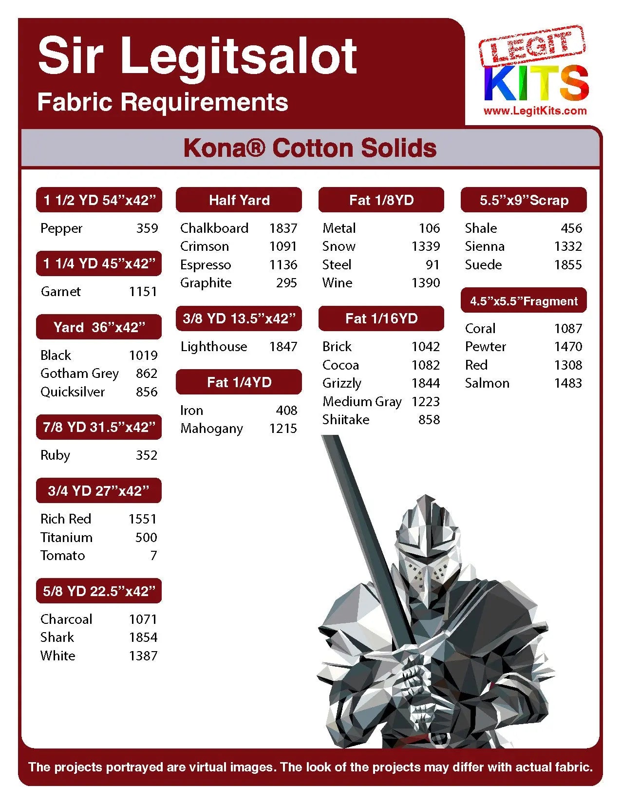 Sir Legitsalot Pattern Legit Kits