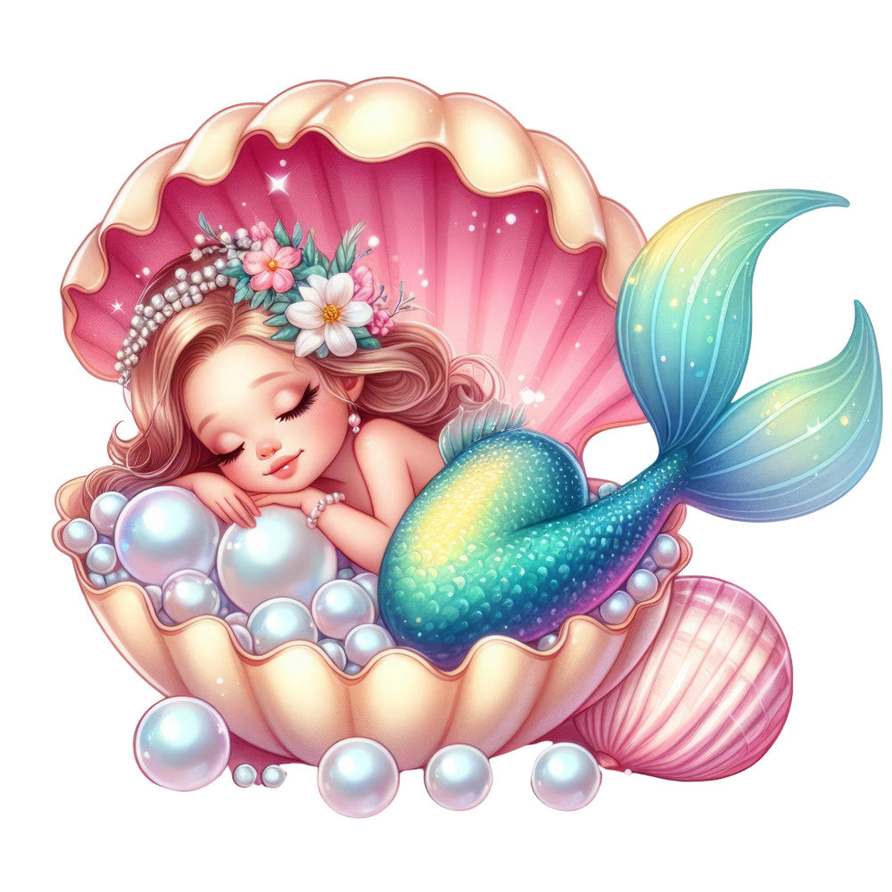 Sleeping Mermaid Fabric Panel 1