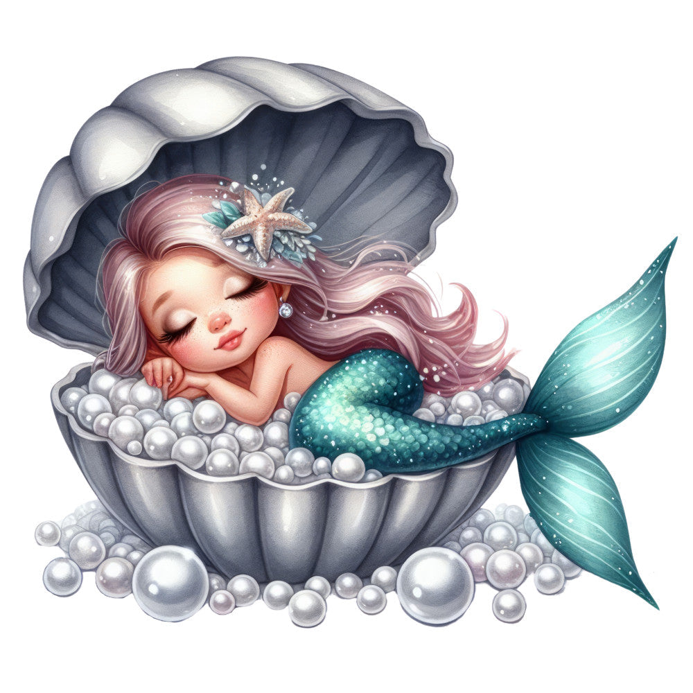 Sleeping Mermaid Fabric Panel 2