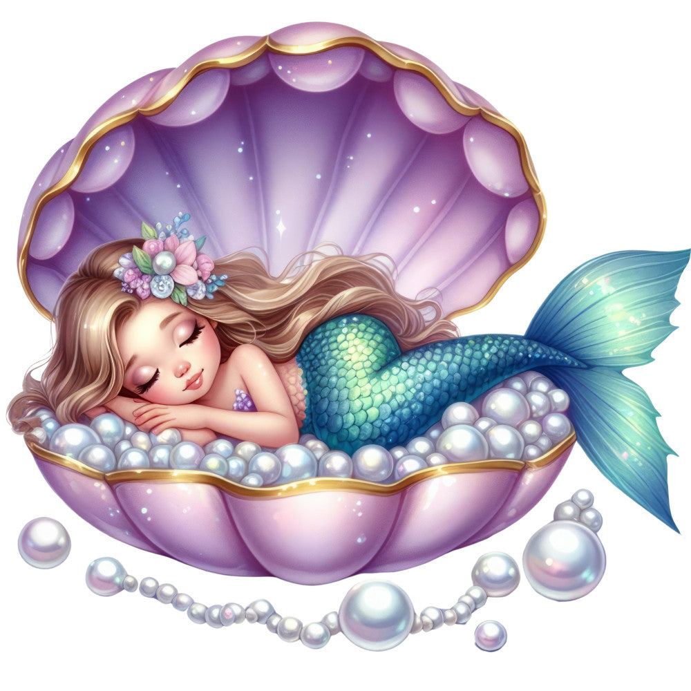 Sleeping Mermaid Fabric Panel 3