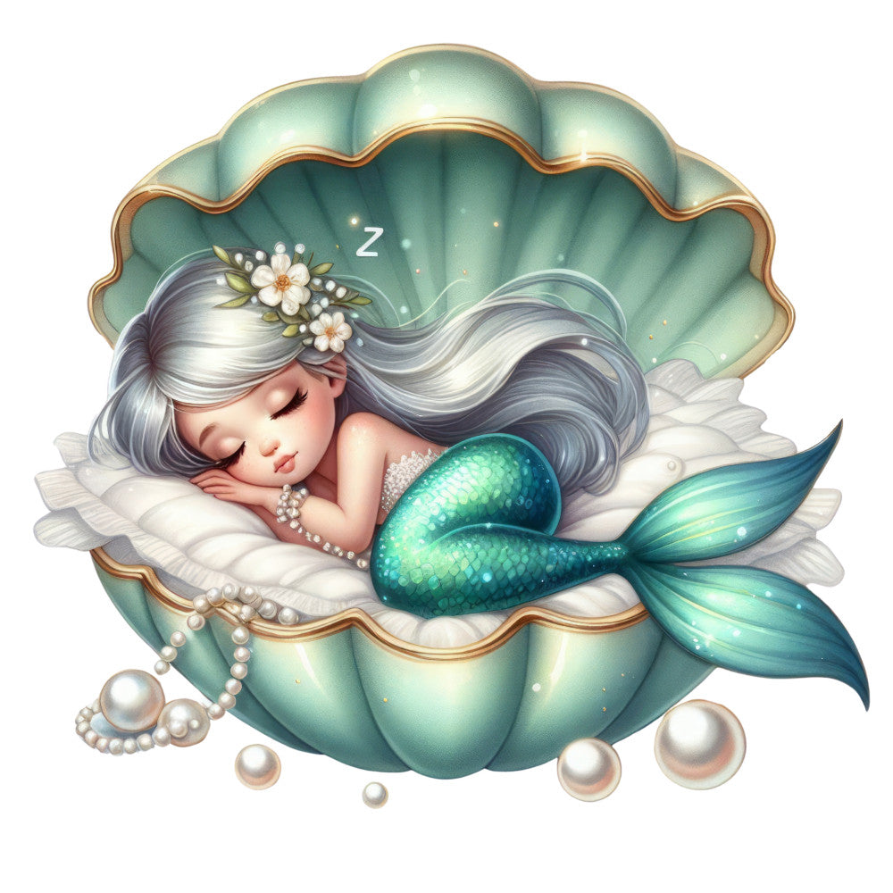 Sleeping Mermaid Fabric Panel 4