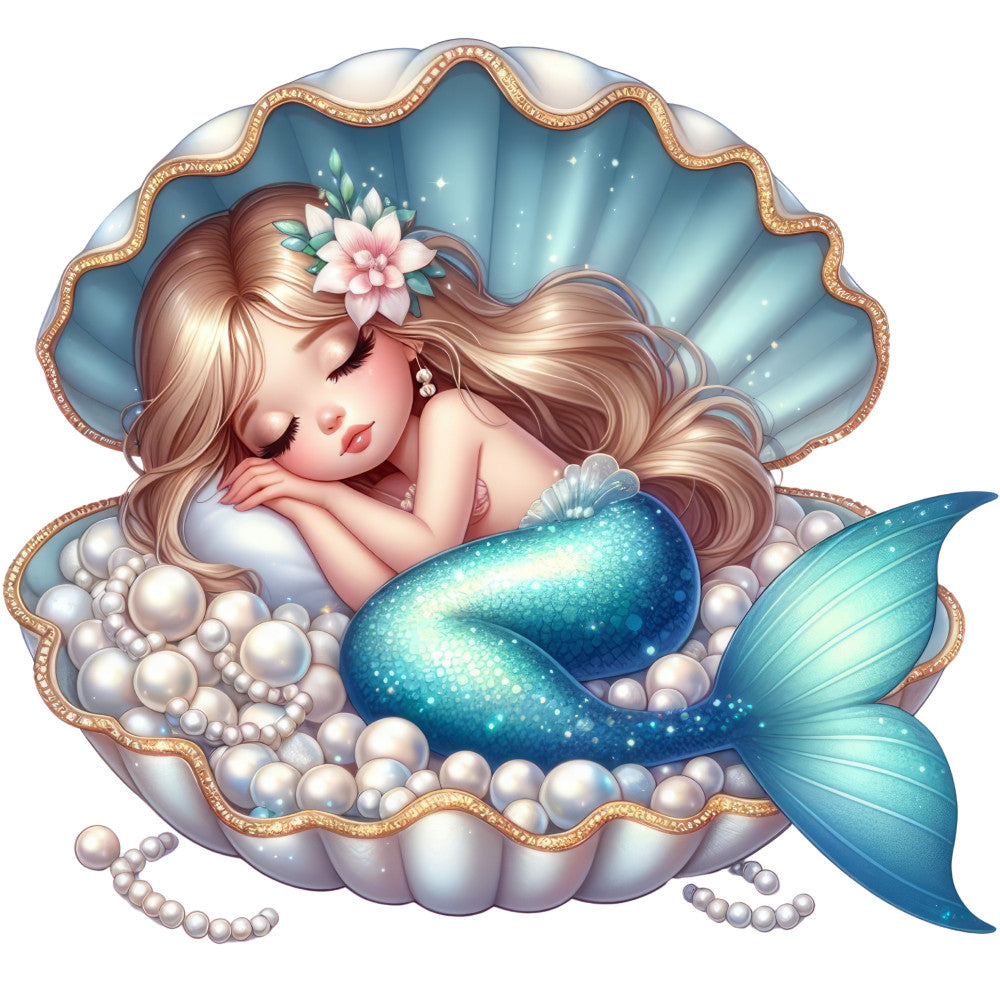 Sleeping Mermaid Fabric Panel 5