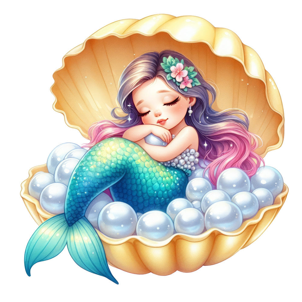 Sleeping Mermaid Fabric Panel 6