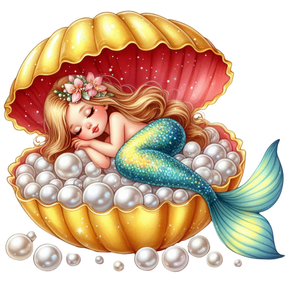 Sleeping Mermaid Fabric Panel 7