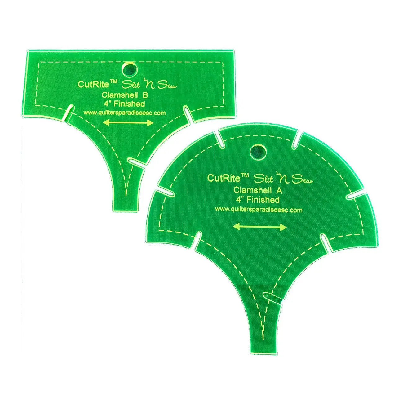 Slit N Sew Clamshell Template 4in Finished - Linda's Electric Quilters