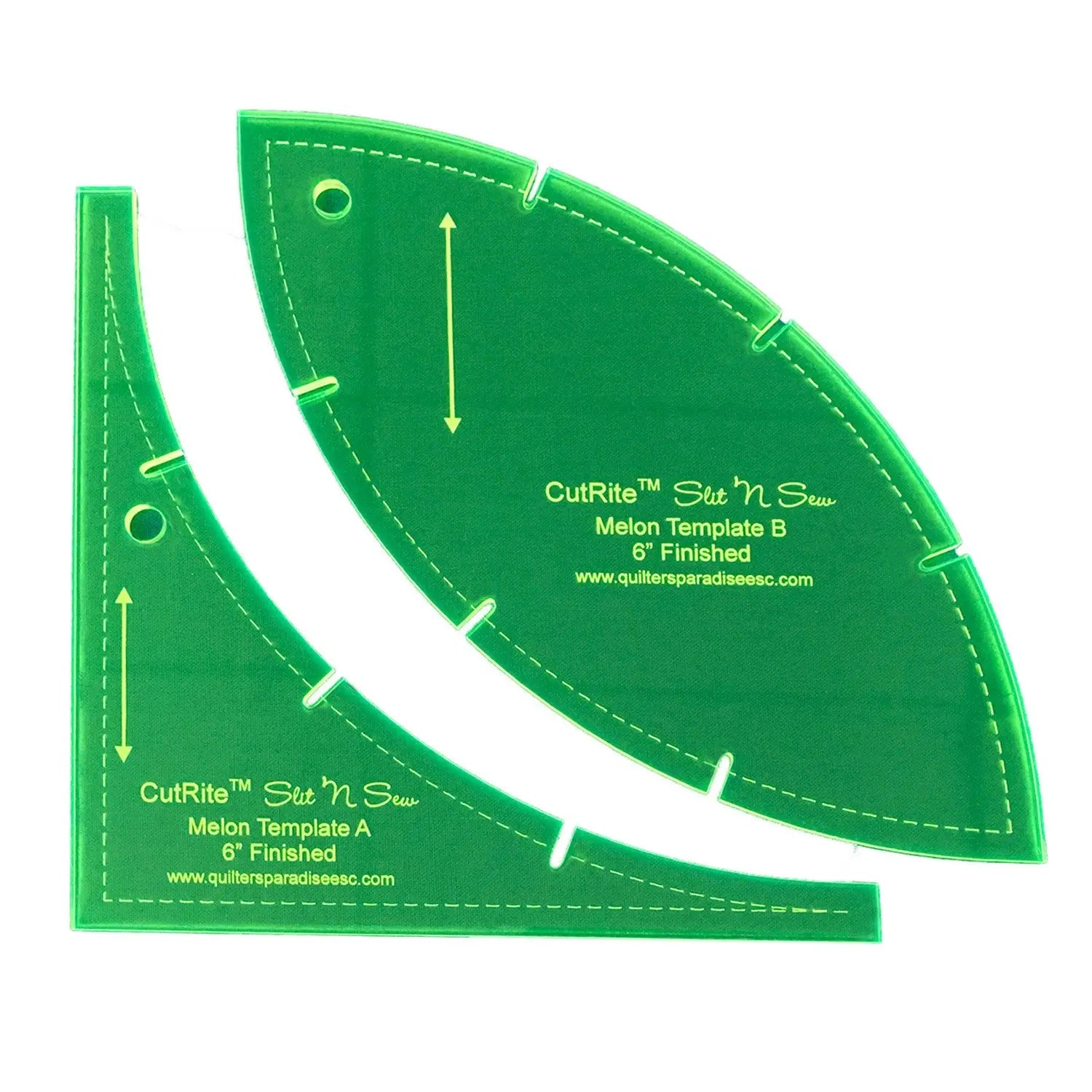 Slit N Sew Melon Template 6in Finished - Linda's Electric Quilters