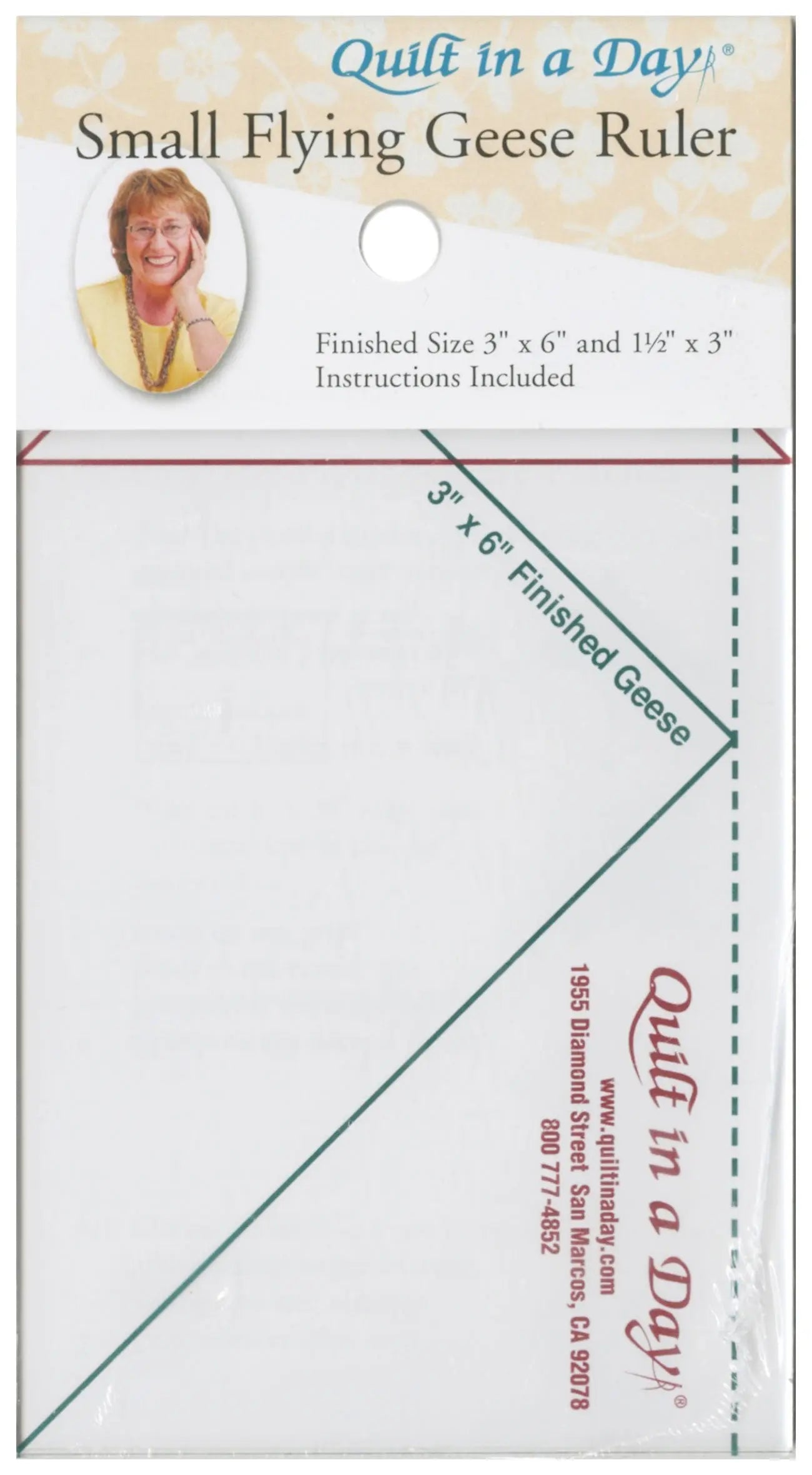 Small Flying Geese Ruler 3-1/2in x 6-1/2in