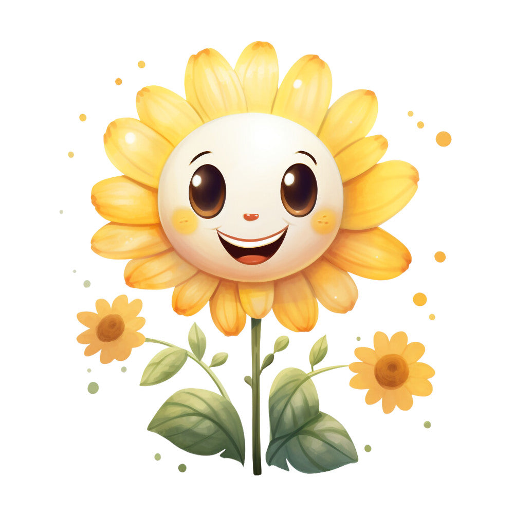 Smiling Flowers Fabric Panel 10